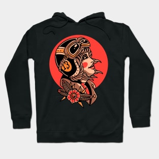 biker girl tattoo Hoodie